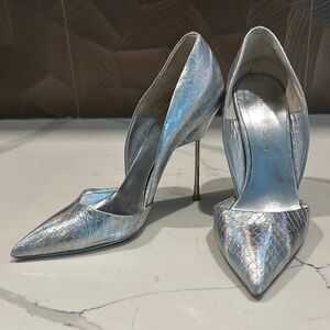 Kurt Geiger Iridescent Silver Heels